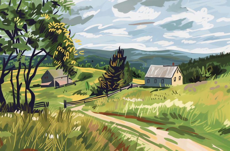 Plakat 86,4x56,8cm Bujna Wieś zdjęcie 1