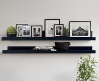 BD ART Nowoczesna czarna półka ścienna wisząca 100cm na książki,