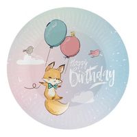 Talerzyki urodzinowe Lisek 18 cm 6 szt