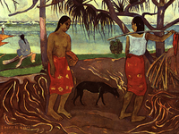 Reprodukcja obrazu Under the Pandanus I - Paul Gauguin Rozmiar - 60x45