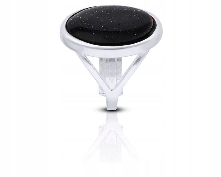 Pierścionek srebrny regulowany z Nocą Kairu pr.925 zdjęcie 2