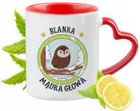 Kubek Czerwony Z Uszkiem W Kształcie Serca Dla Blanki Na Prezent