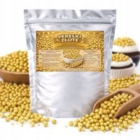 Perełki Metaliczne Złote - posypka do tortu i deserów, efekt glamour 200g