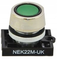 Przycisk sterowniczy metalowy 22mm IP55 NEK22M-UK zielony PROMET