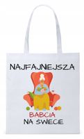 Dla Babci Babuni Prezent Torba Eco Biała Shopper Z Nadrukiem Ze Zdjęciem