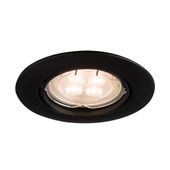 Oczko LAMPA sufitowa TOKIO 3329 Shilo podtynkowa OPRAWA metalowy wpust ruchomy okrągły czarny