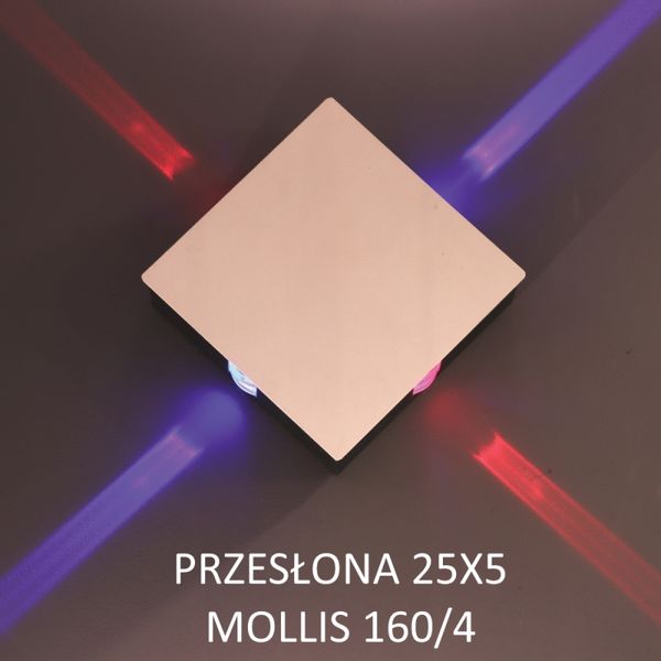 Kinkiet do salonu Mollis 616002203 Elkim LED 2W 4000K square czarny zdjęcie 2