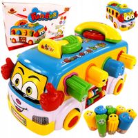 INTERAKTYWNY EDUKACYJNY AUTOBUS SORTER TELEFON KLOCKI JEŹDZI GRA DLA DZIECI