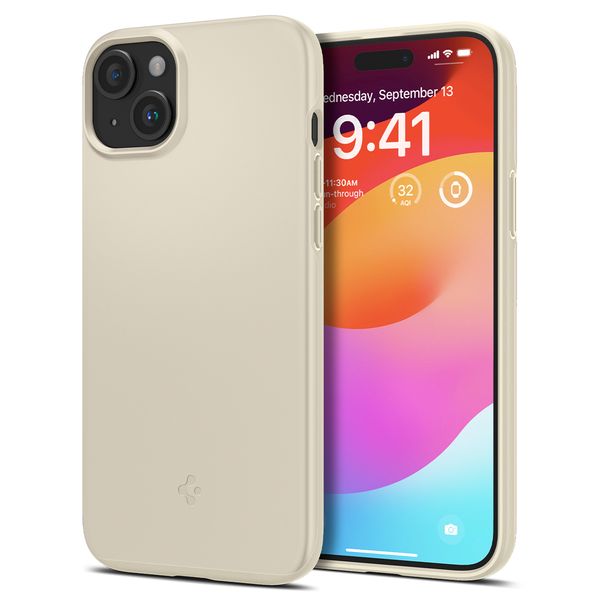 etui ochronne do iphone 15 plus thin fit beżowe zdjęcie 1