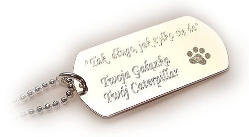 Nieśmiertelnik blacha 5 cm, 11g GRAWER SREBRO na Arena.pl