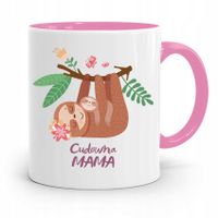 Kubek Różowy Prezent Dla Mamy Cudowna Mama Prezent Z Nadrukiem Ze Zdjęciem