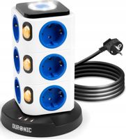 LISTWA ANTYPRZEPIĘCIOWA OCHRONNA 15w1 !! 12 GNIAZDEK + 3 USB + LAMPKA LED !