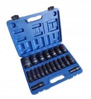 NASADKI UDAROWE DŁUGIE KLUCZE 1/2" cala ZESTAW NASADEK 10mm-38mm 20SZT