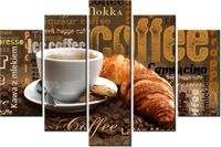 100CM 150CM OBRAZ 5 ELEM APETYCZNA KAWA ŚCIENNY