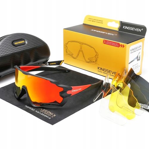 Okulary Rowerowe Polaryzacyjne Sportowe K7 na Rower 5 Szkieł Wymienne Szkła na Arena.pl