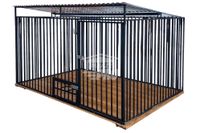 Kojec dla Psów 3x2m Drewniana podłoga - Uchwyt na miski GP402