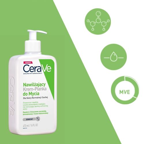 CeraVe Krem-Pianka Nawilżający do Mycia Skóry Normalnej i Suchej 473 ml na Arena.pl