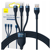 kabel usb 3w1 baseus flash series, usb-c + micro usb + lightning