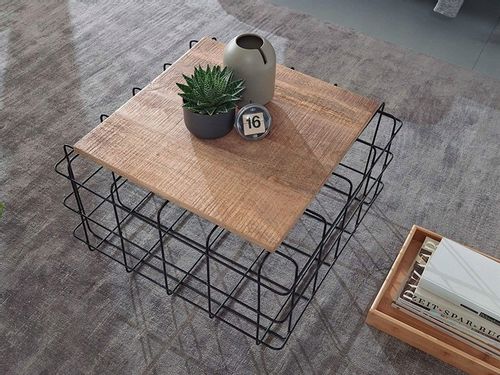 Stolik kawowy w stylu industrialnym drewniany blat na Arena.pl