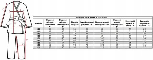 KIMONO DO KARATE EVOLUTION 8 OZ Z PASEM 170 cm na Arena.pl