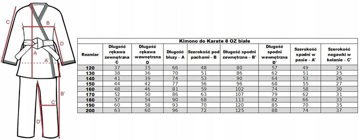 KIMONO DO KARATE EVOLUTION 8 OZ Z PASEM 170 cm zdjęcie 9