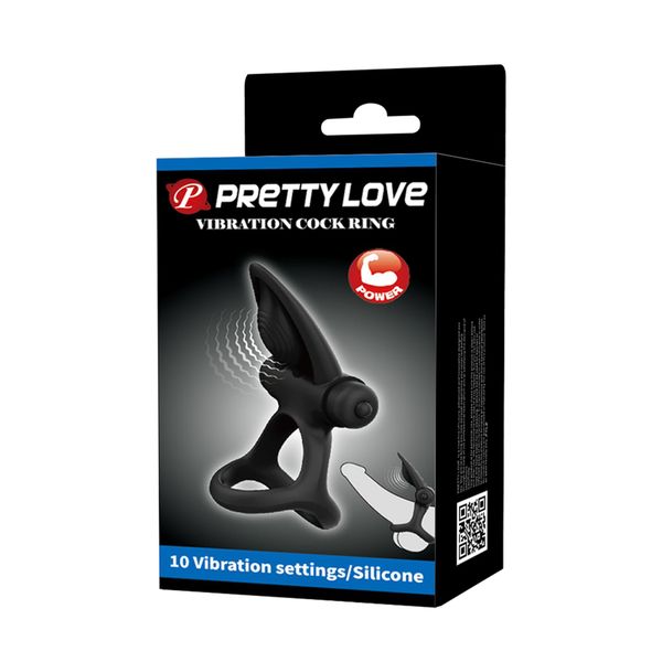 Pretty Love - Vibration Cock Ring Black, 10 Vibration Functions zdjęcie 11