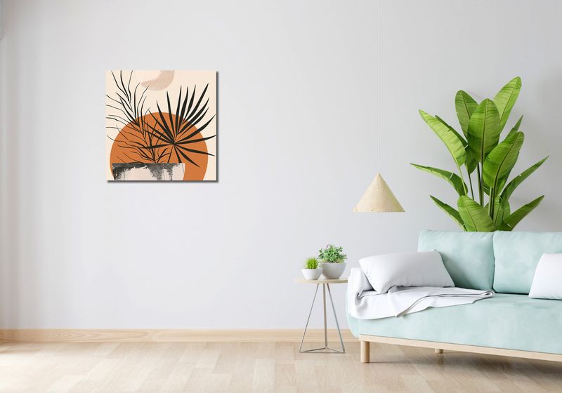 Obraz 60x60cm Palmowy Zachód zdjęcie 2