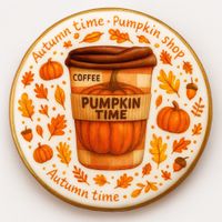 CIASTKO LUKROWANE PUMPKIN LATTE ROZ.M KOŁO JESIEŃ RĘCZNIE ROBIONE