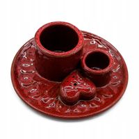 Podstawka na Palo Santo i Pęczek Mandala Czerwona z Połyskiem Ceramiczna