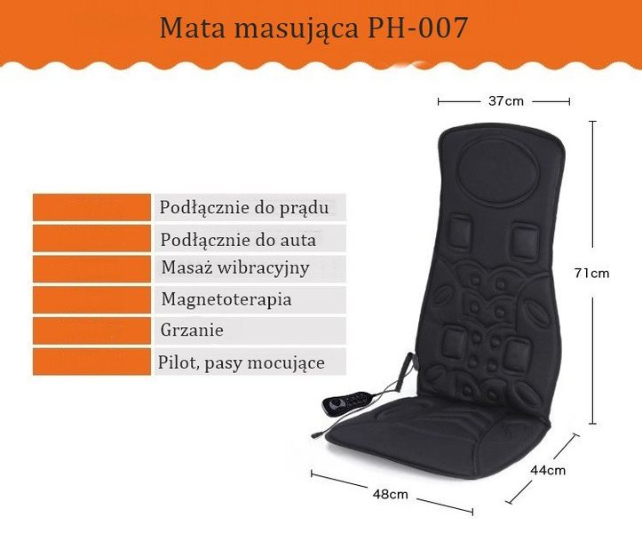 Mata Masująca PH-, do masażu pleców, ciała, masażer Shiatsu, na Arena.pl