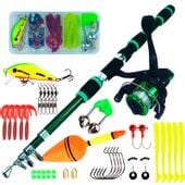 WĘDKA 1.8m ZESTAW Kołowrotek PRZYNĘTY Komplet XXL