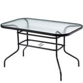 Duży szklany stół ogrodowy na taras balkon 120x70 transparentny 6 osób