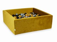 Suchy basen z piłeczkami 600 sztuk 110x110x40 Velvet zloty (srebrne, złote, czarne)