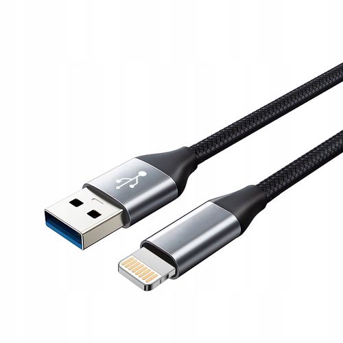 kabel usb - lightning 2.0 mocny długi oplot 2m na Arena.pl