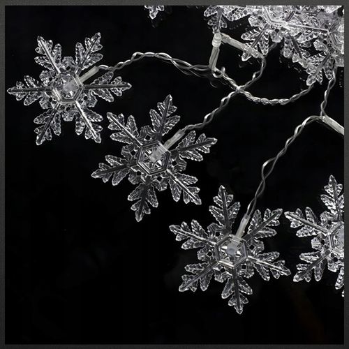 Kurtyna świetlna lampki śnieżynki 96 led  girlanda okienna zimny biały na Arena.pl