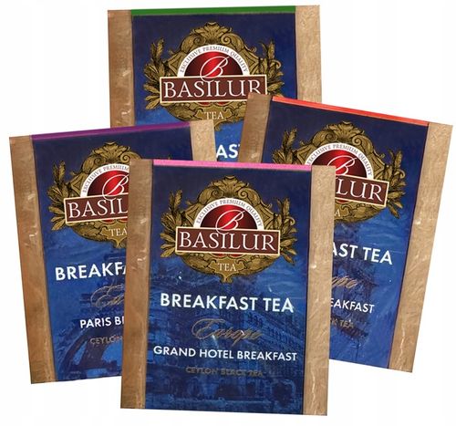 Basilur BREAKFAST EUROPE zestaw herbat 4 SMAKI na PREZENT puszka - 32 szt. na Arena.pl