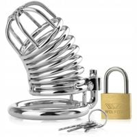 Męski Pas Cnoty Stalowa Klatka Na Penisa Z Kłódką Extreme Chastity Belt