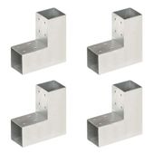 Łączniki w kształcie L, 4 szt., galwanizowany metal, 71x71 mm
