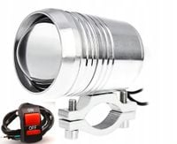 LAMPA MOTOCYKLOWA ROBOCZA HALOGEN MOTOCYKL QUAD U2 LED SREBRNA PRZEŁĄCZNIK
