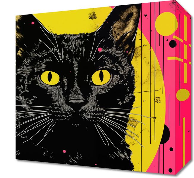 Obraz 30x30cm Neonowy Kocur zdjęcie 1