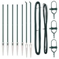 Słupki ogrodzeniowe 7 pcs Zielony Ø32mm 180 cm