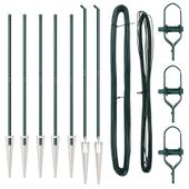 Słupki ogrodzeniowe 7 pcs Zielony Ø32mm 180 cm