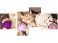 45CM 120CM ZEGAR 4 ELEM ŚPIĄCE KOTY MISCE ŚCIENNY