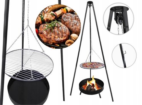 GRILL OGRODOWY WISZĄCY TRÓJNÓG PALENISKO WĘGLOWY 5 na Arena.pl