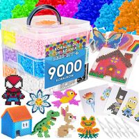 Prasowanka Koraliki do Prasowania Zestaw 9000 el Szablony Kuferek Wzory XXL