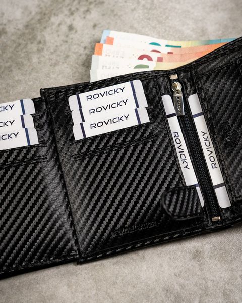 elegancki portfel męski z systemem rfid protect — rovicky zdjęcie 9