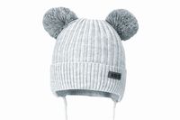 BROEL MAKSIM czapka na zimę dwa pompony szara 44-46
