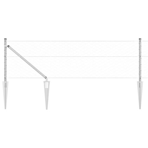 Ogrodzenie z słupkami Srebrny 0.6 x 10 m Stal pokryta PCV na Arena.pl