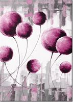 60CM 50CM OBRAZ ŚCIENNY ABSTRAKCYJNE DMUCHAWCE FUKSJI DRUK PŁÓTNO