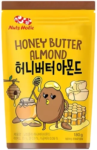 Migdały prażone smak miód z masłem, torebka 180g - Nuts Holic na Arena.pl